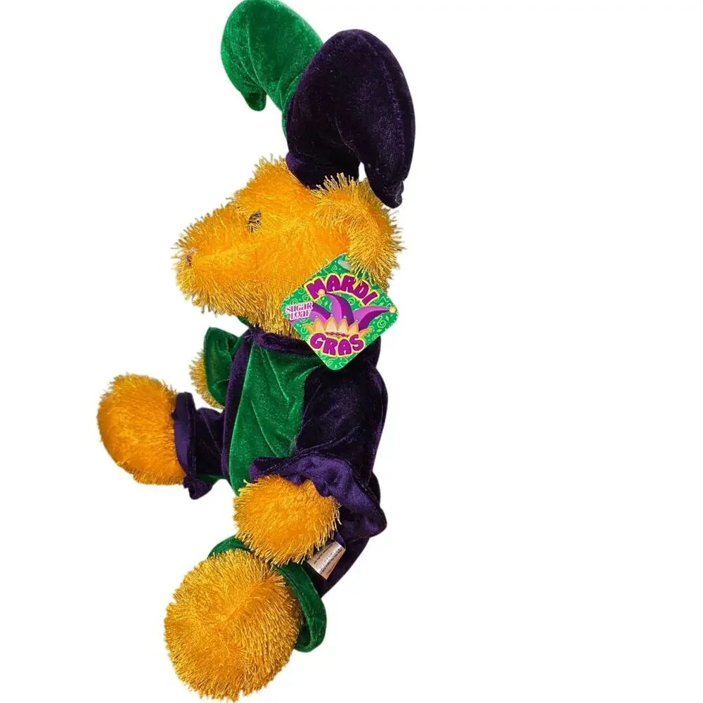 Vintage Sugarloaf Mardi Gras Jester teddy bear with tag